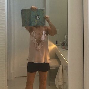 Cami NYC silk light pink sexy cami worn two ways.